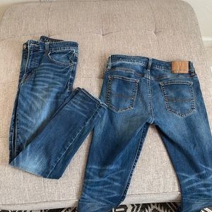 Men’s American Eagle denim jeans 33X 30 skinny next level flex medium wash